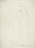 GIACOMO MANZU', Death by Violence, black chalk